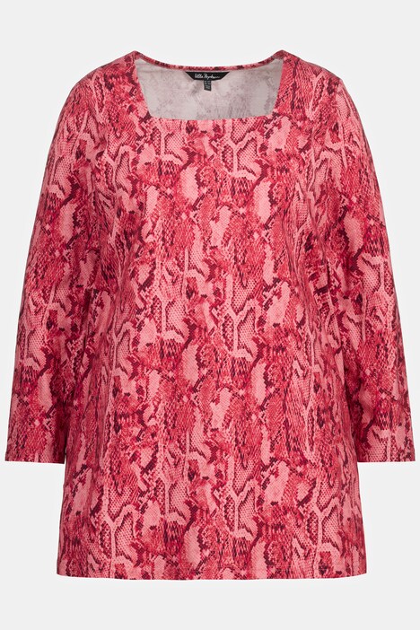 Animal Print Square Neck Knit Tunic