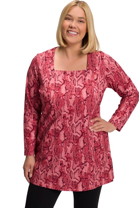 Dlouhé tričko, hadí vzor, hranatý výstřih, dlouhé rukávy