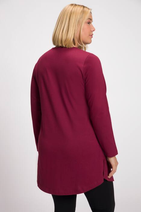 Criss Cross Curved Hem Cotton Swing Knit Tunic