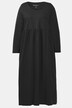 Jersey-Kleid, Midi-Länge, Rundhals mit Zierbändern, Langarm