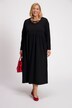 Jersey-Kleid, Midi-Länge, Rundhals mit Zierbändern, Langarm
