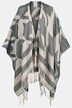 Poncho Identity, Hahnentritt Muster, Fransenkanten