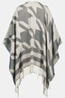Poncho Identity, Hahnentritt Muster, Fransenkanten
