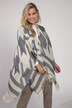 Poncho Identity, Hahnentritt Muster, Fransenkanten