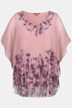 Rhinestone Accent Watercolor Print Chiffon Layer Blouse