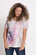 T-Shirt, fleurs XL, forme trapèze, décolleté rond, manches courtes