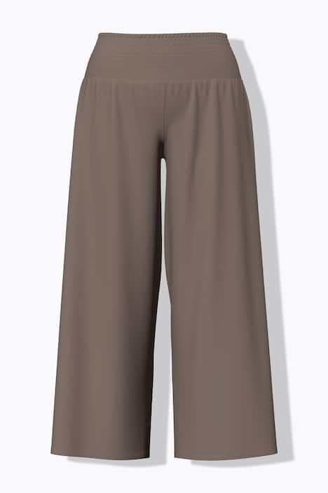 Marlenehose, weites Bein, Jersey, breiter Elastikbund