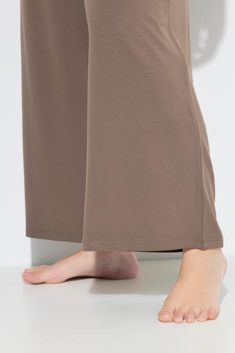 Marlenehose, weites Bein, Jersey, breiter Elastikbund