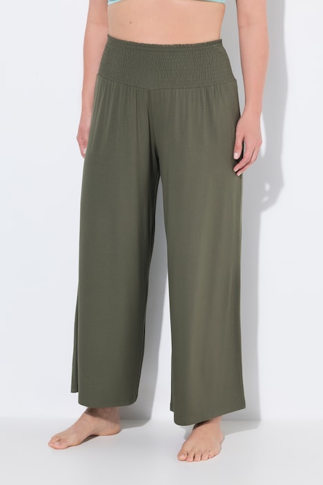 Pantalon Marlene à jambe large et taille élastique