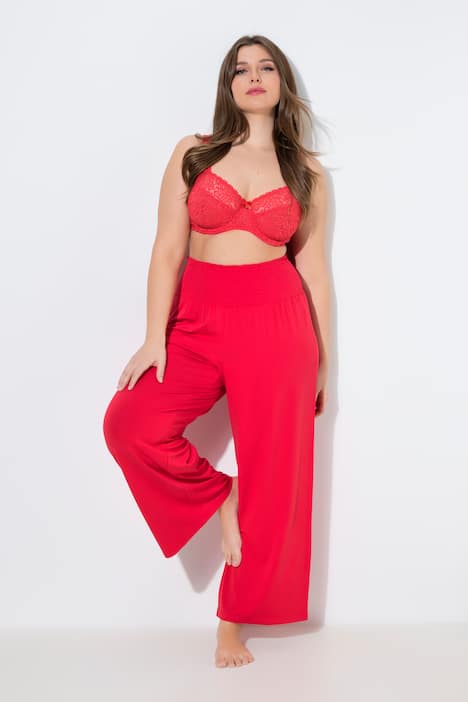 Pantalon Marlene. Jambe large et taille élastique