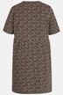 Długi T-shirt w kropki, linia litery A, okrągły dekolt, krótki rękaw