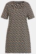 Petite Rose Print Square Neck Cotton Knit Tunic Dress