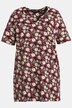Longshirt, Blüten, Tunika-Ausschnitt, 3/4-Arm