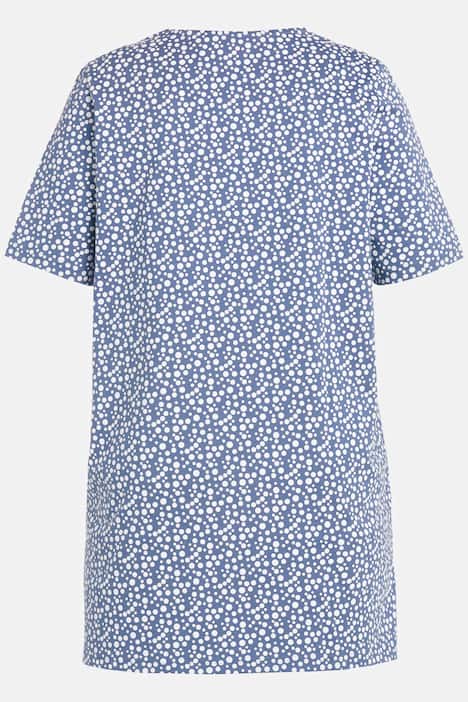 Longshirt, Pünktchen, A-Linie, Rundhals, Halbarm