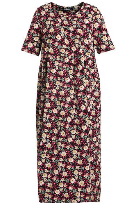 Midi šaty, plisování, A střih, kulatý výstřih, krátké rukávy