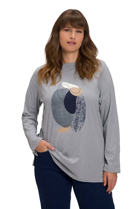 Tričko, potisk, kulatý výstřih, dlouhé rukávy, biobavlna