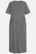 Sukienka midi z dżerseju w kropki, linia litery A, dekolt w szpic, krótki rękaw