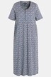 Multi Dot Print Zipper Accent Long Cotton Knit Dress