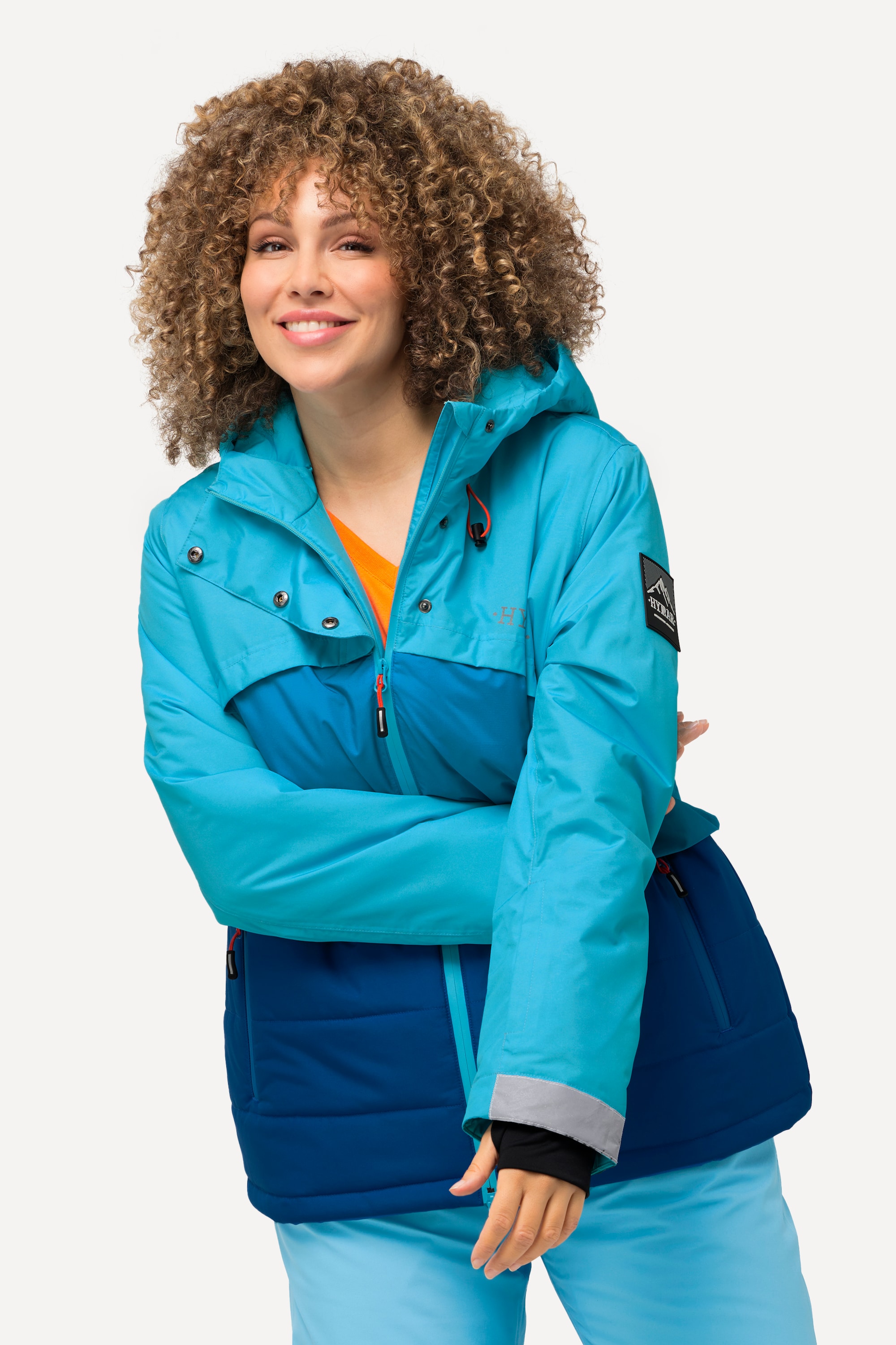 Ulla Popken Damen große Größen HYPRAR Funktionsjacke wasserdicht 2 Wege Zipper