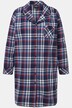 Chemise de nuit en flanelle, motif à carreaux, col à revers, manches longues