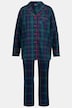 Pyjama en flanelle à carreaux, col à revers et manches longues
