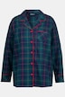 Pyjama en flanelle à carreaux, col à revers et manches longues