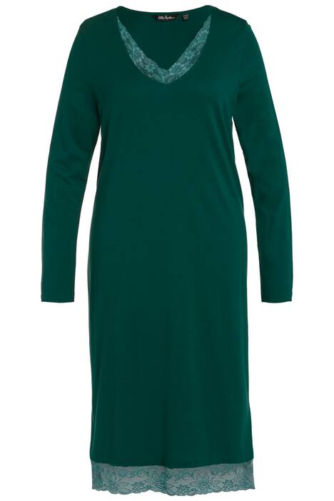 Noční košile, krajka, výstřih do V, dlouhé rukávy