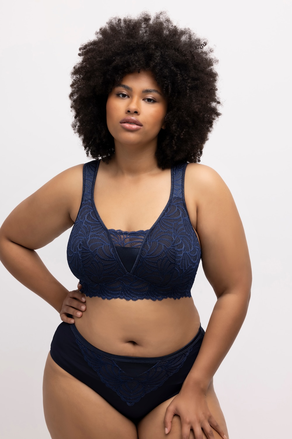 Große Größen Bralette, Damen, blau, Größe: 105C, Synthetische Fasern/Elasthan, Ulla Popken