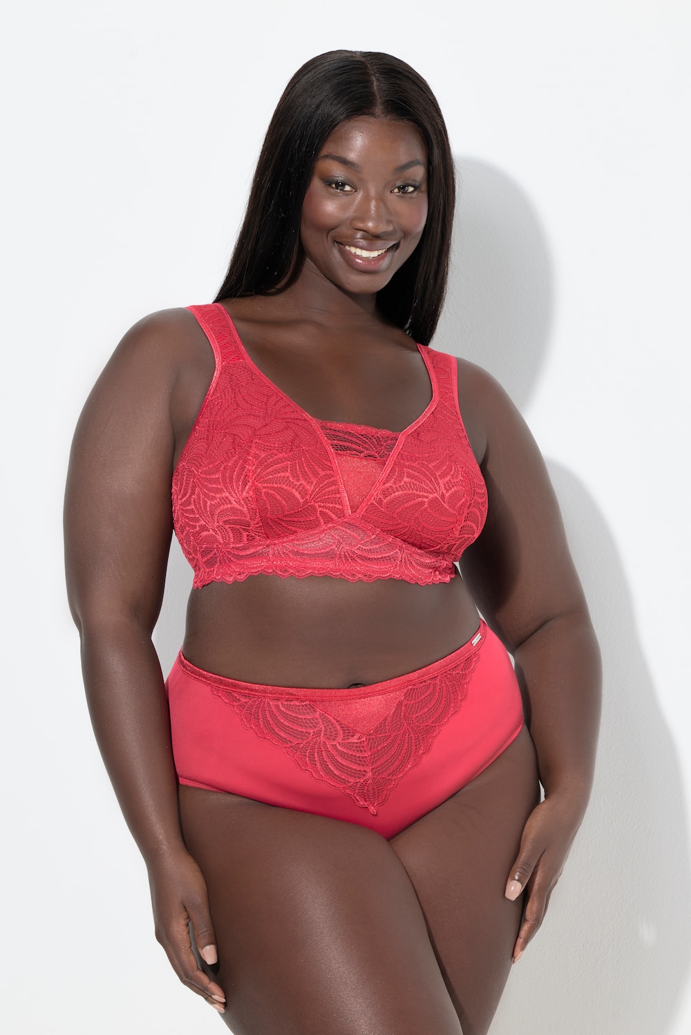 Große Größen Bralette, Damen, rot, Größe: 90C, Synthetische Fasern/Elasthan, Ulla Popken