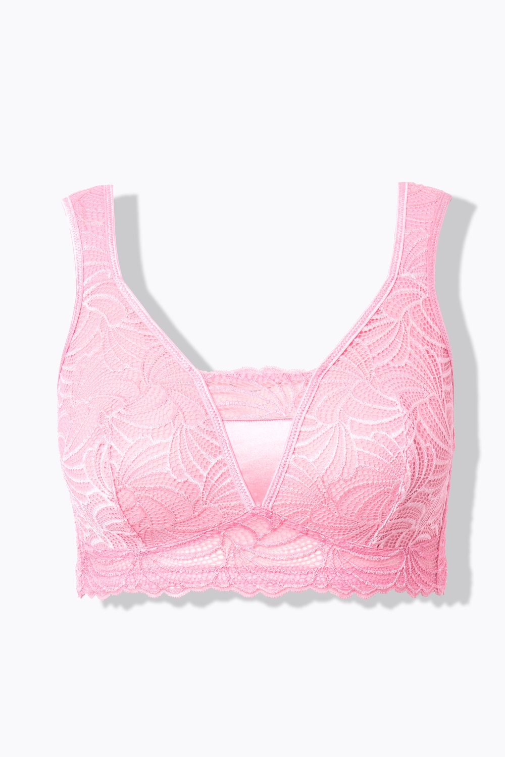 Stora storlekar Bralette med spets, Dam, rosa, storlek: 90D, Syntetfibrer/Elastan, Ulla Popken