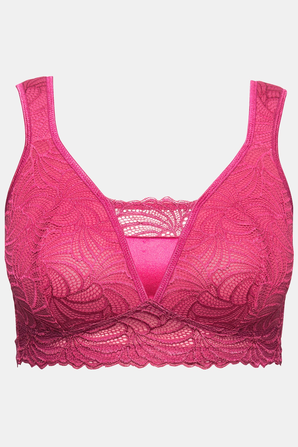 Stora storlekar Bralette med spets, Dam, rosa, storlek: 100B, Syntetfibrer/Elastan, Ulla Popken