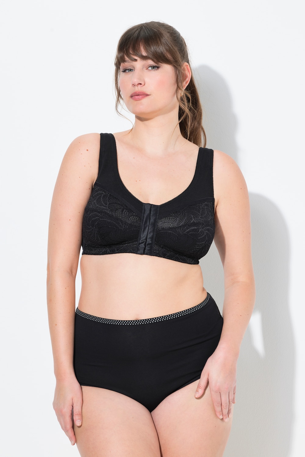 Große Größen Entlastungs-BH, Damen, schwarz, Größe: 100E, Synthetische Fasern/Elasthan, Ulla Popken