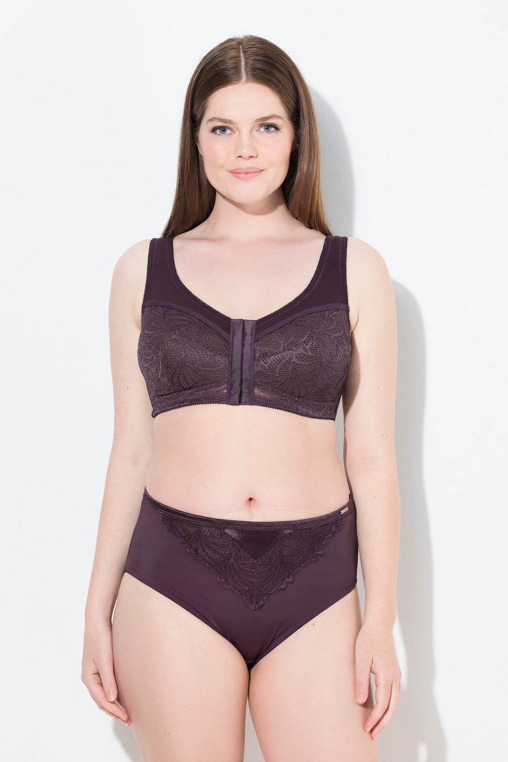 Thumbnail - Große Größen Entlastungs-BH, Damen, lila, Größe: 105D, Synthetische Fasern/Elasthan, Ulla Popken