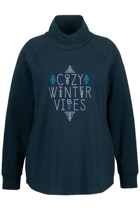 Mikina, zimní motiv, stojáček, dlouhé rukávy, otvor pro palec