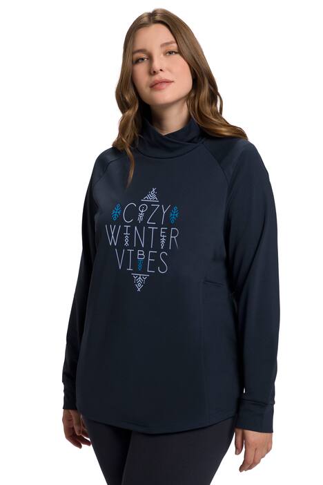 Mikina, zimní motiv, stojáček, dlouhé rukávy, otvor pro palec