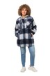 Bunda, kostkovaný vzor, kapucová vsadka, límeček
