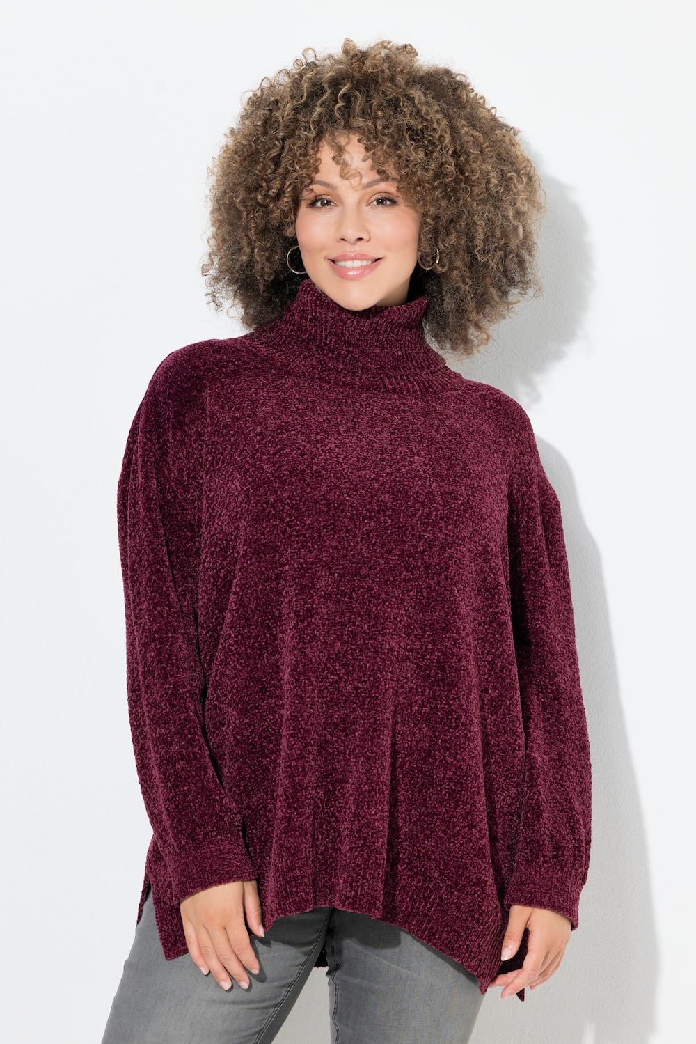 Thumbnail - Große Größen Chenille-Pullover, Damen, rot, Größe: 50/52, Polyester, Ulla Popken
