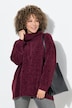 Chenille-sweater, oversized med højhalset krave og lange ærmer