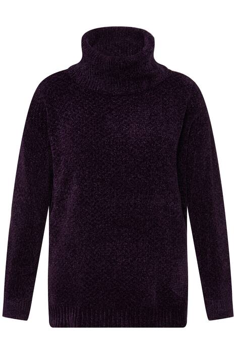 Žinylkový svetr, oversize, stojáček, dlouhé rukávy