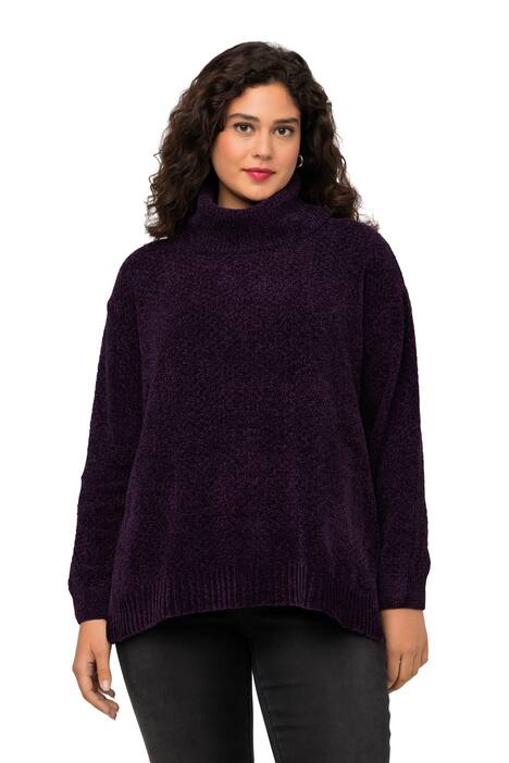 Žinylkový svetr, oversize, stojáček, dlouhé rukávy