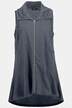 Zip Front Ruffle Hi-Low Hem Tunic Sweatshirt Vest