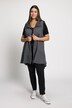 Zip Front Ruffle Hi-Low Hem Tunic Sweatshirt Vest