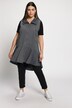 Zip Front Ruffle Hi-Low Hem Tunic Sweatshirt Vest