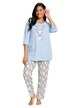Pyžamo, dvojdílné, kulatý výstřih, 3/4 rukávy