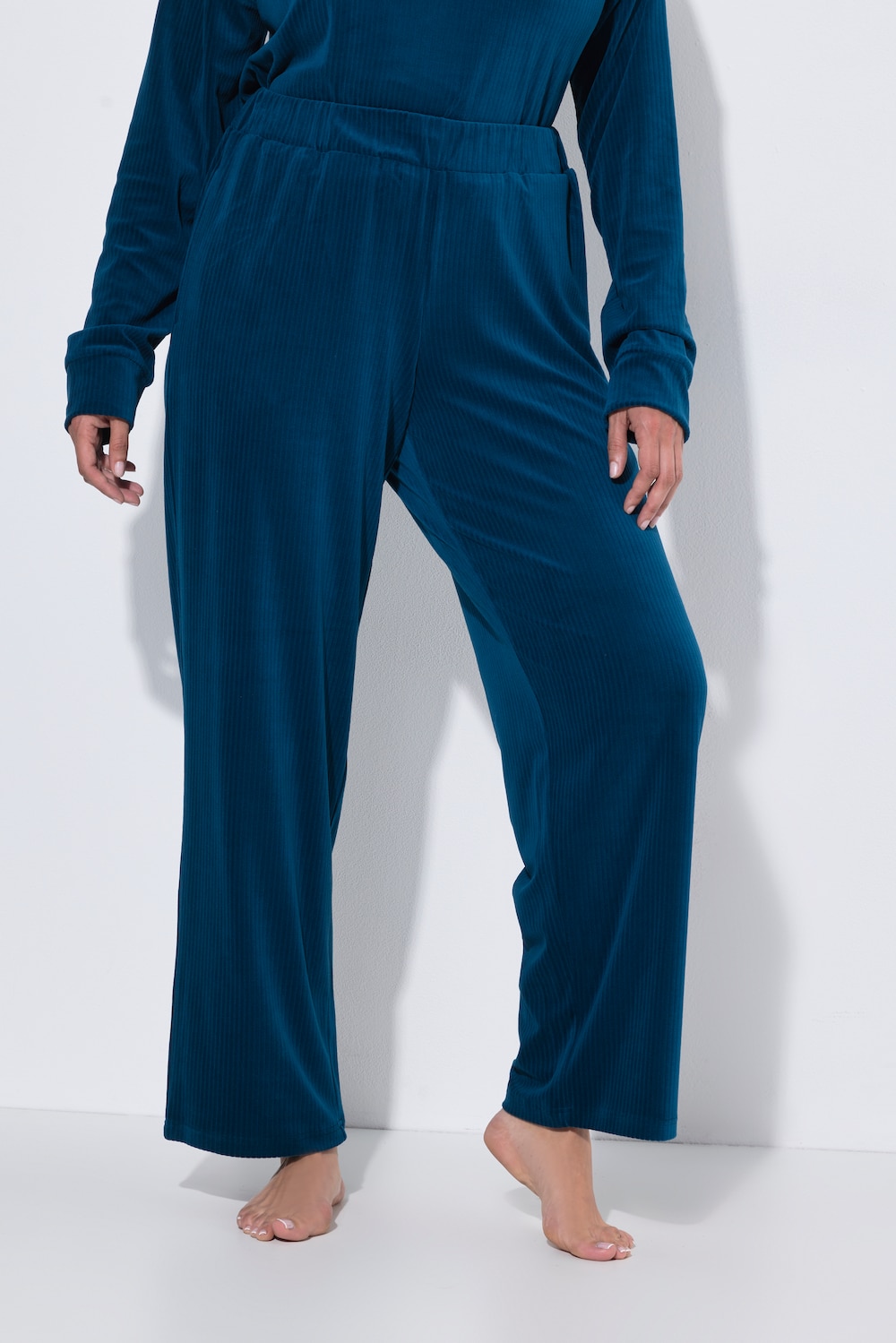 Homewear-Marlenehose, weites Bein, Elastikbund