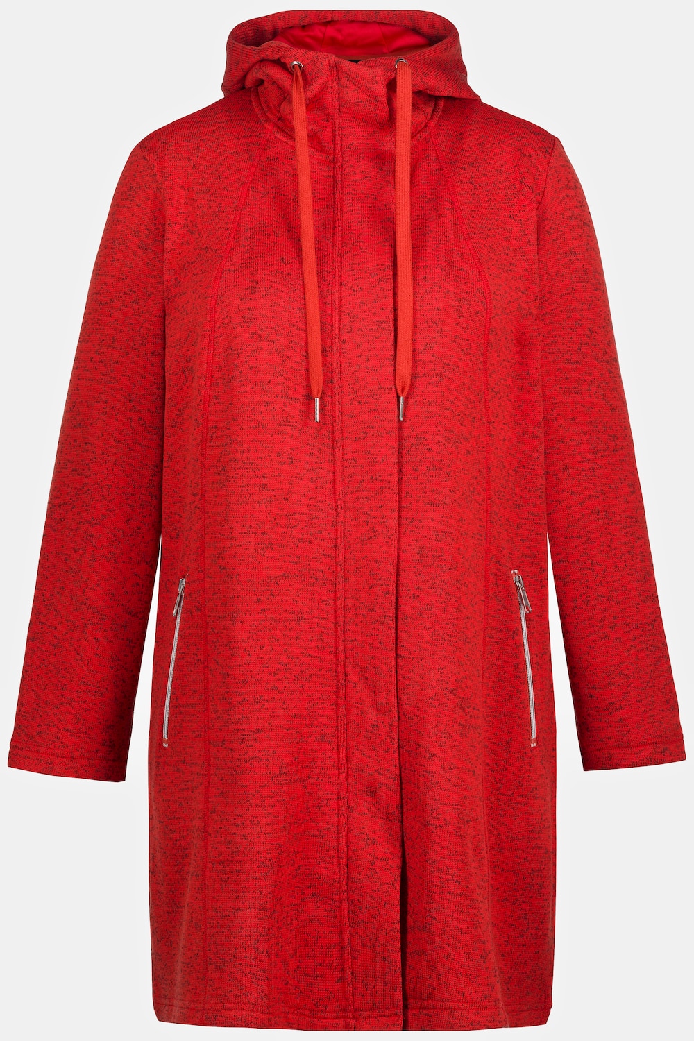 Grote Maten gebreie fleecejas, Dames, rood, Maat: 46/48, Polyester, Ulla Popken Grote Maten gebreie fleecejas, Dames, rood, Maat: 46/48, Polyester, Ulla Popken