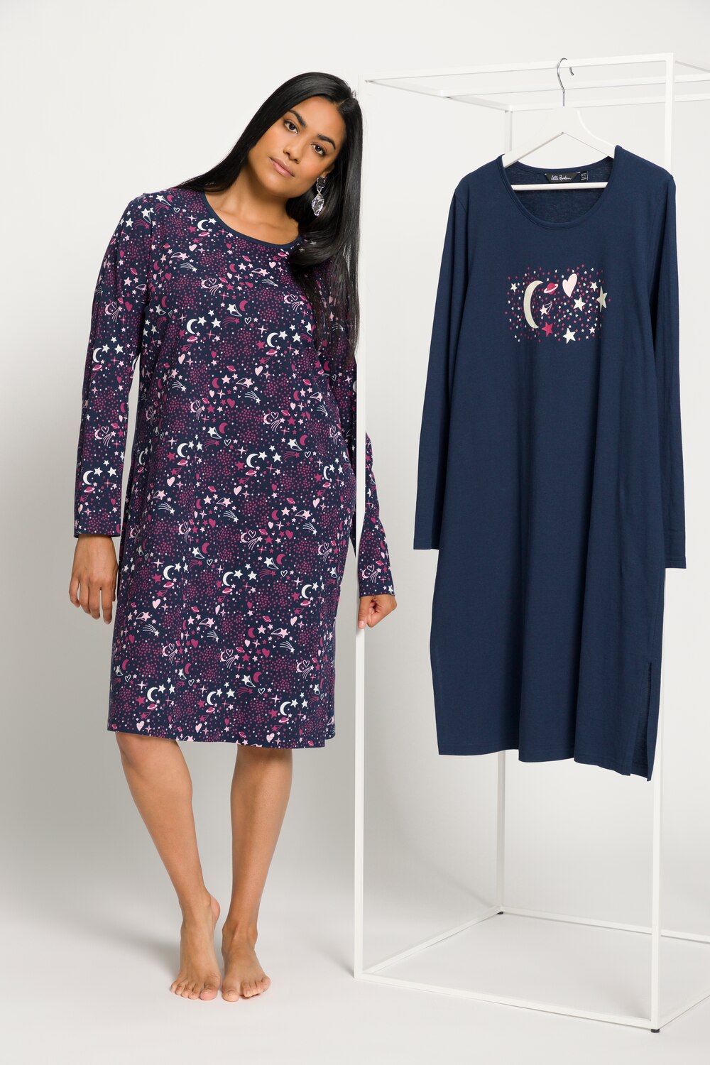 Grote Maten bigshirts, Dames, blauw, Maat: 46/48, Katoen, Ulla Popken Grote Maten bigshirts, Dames, blauw, Maat: 46/48, Katoen, Ulla Popken