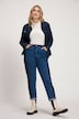 Pantalones vaqueros Mom, anchos, cintura alta, costuras largas, mezcla de tejidos vaqueros