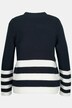 Stripe Bottom Round Neck Sweater