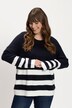 Stripe Bottom Round Neck Sweater